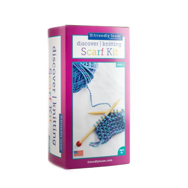 Discover Crochet Scarf Kit: Blue