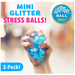 Mini Glitter Stress Ball - 3pk