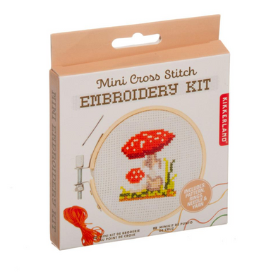 Mini Cross stitch Embriodery Kit - Mushroom
