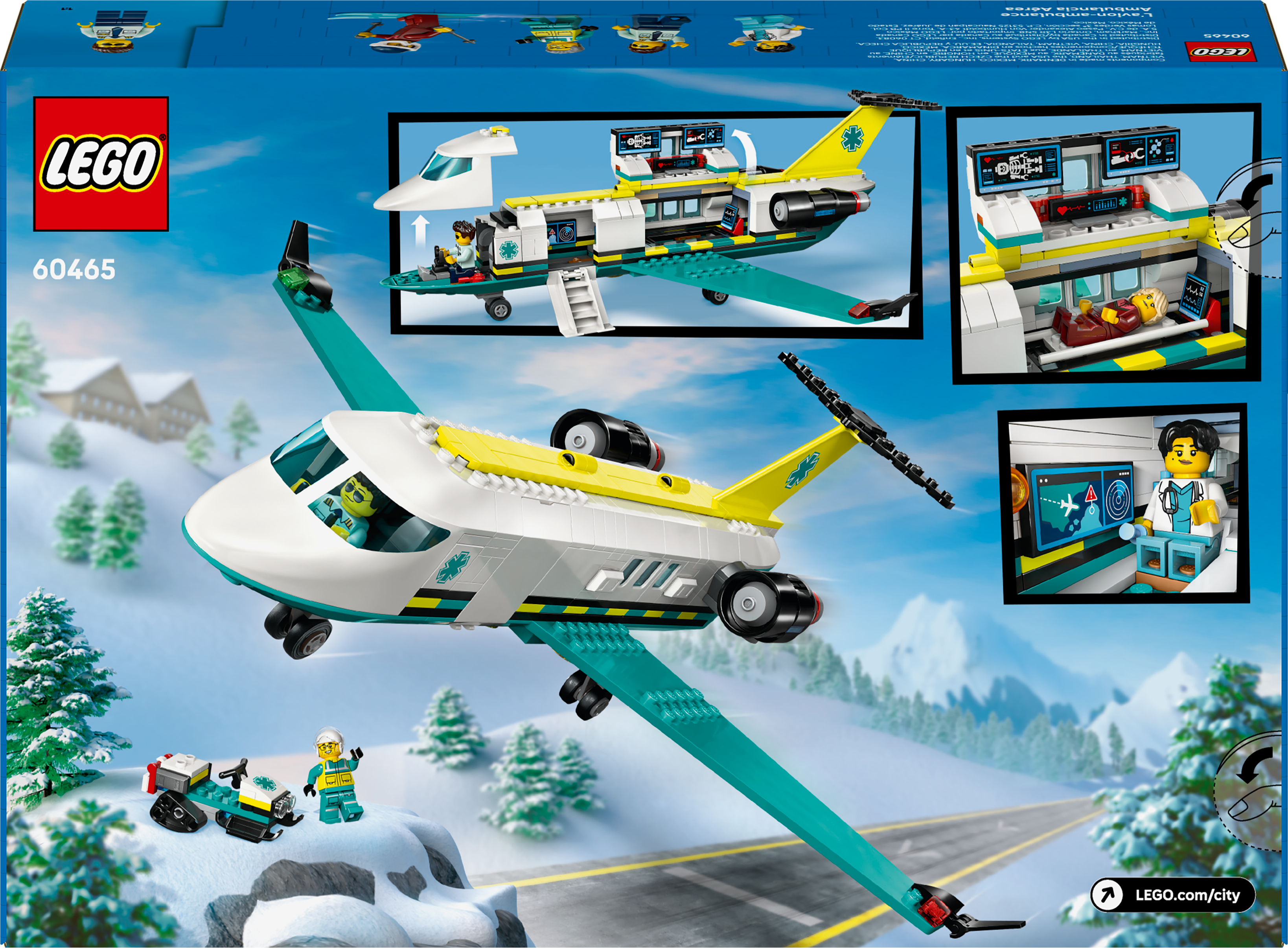 LEGO® City Emergency Air Ambulance Plane, Airplane Toy Building Set 60465