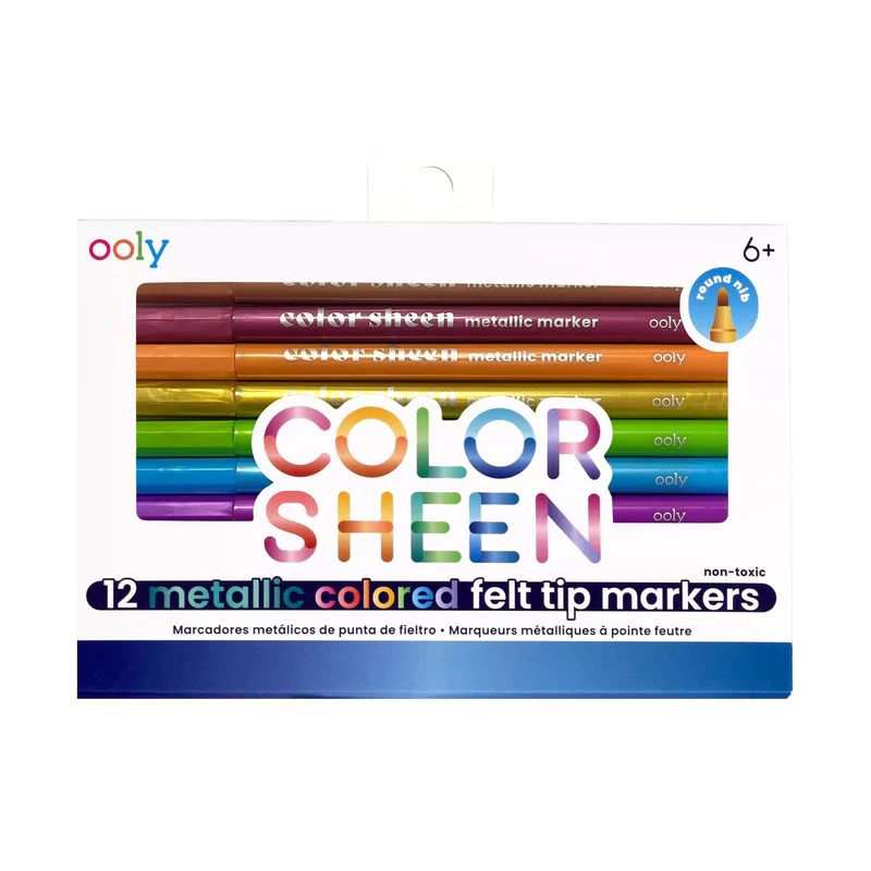 Color Sheen Metallic Felt Tip Markers 12pk