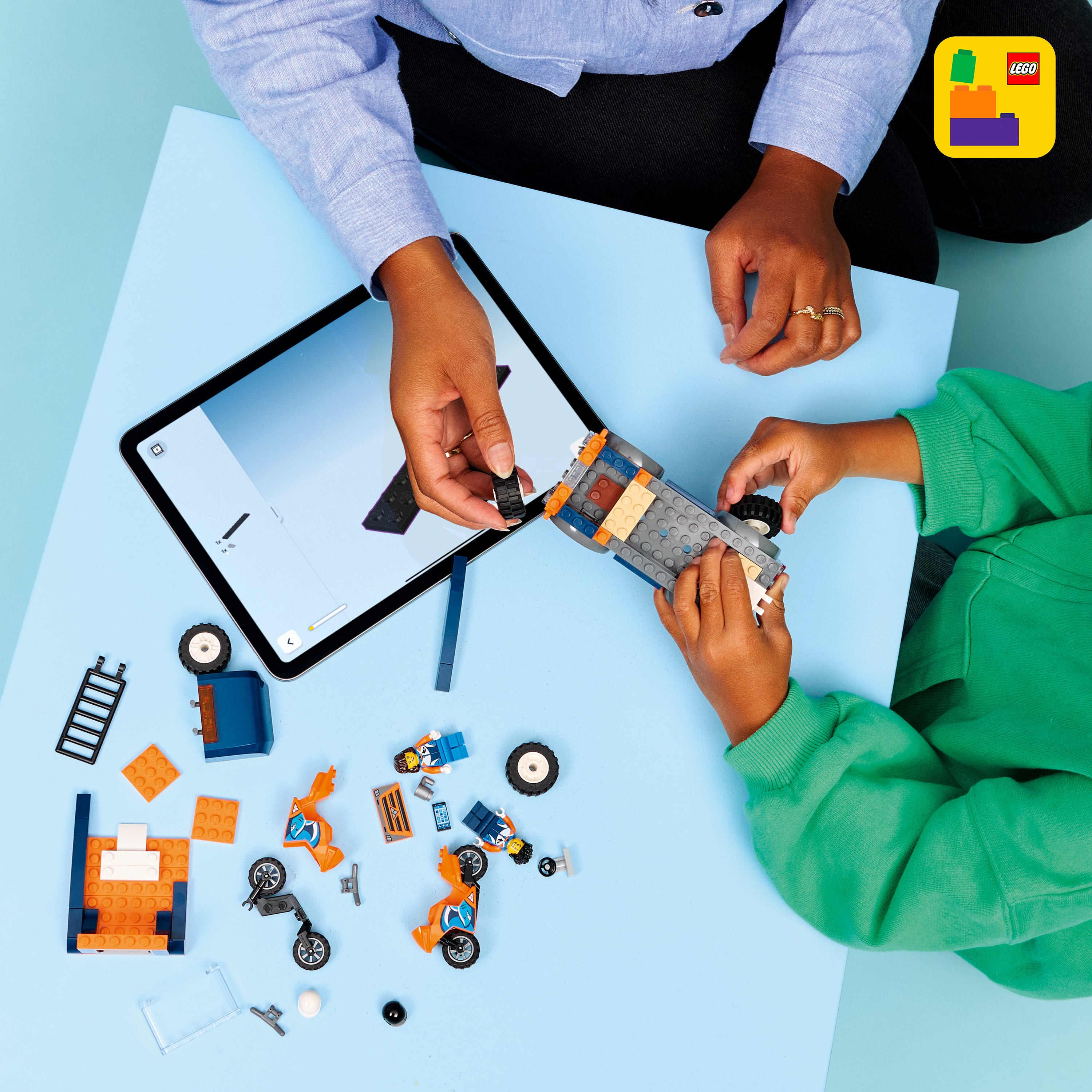 LEGO&reg; City Motorcycle Transporter Toy and 2 Minifigures 60491