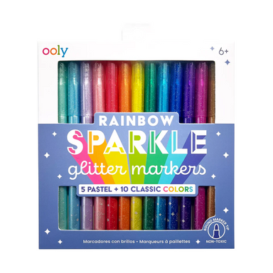 Rainbow Sparkle Glitter Markers 15pc