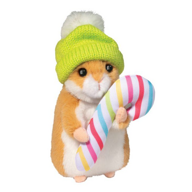 Hamster with Winter Hat &amp; Candy Cane