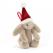 Bashful Christmas Bunny Ornament