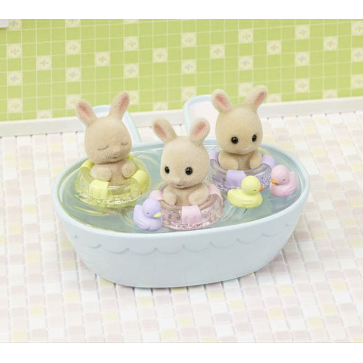 Calico Critters Triplets Baby Bath Time Set