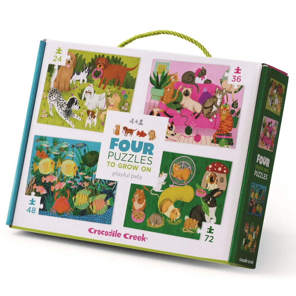 Four Puzzles to Grow On - Playful Pets
