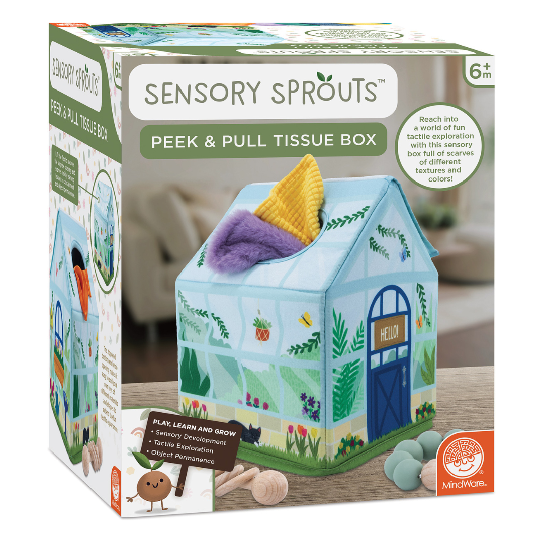 Sensory Sprouts Peek and Pull Tissue Box