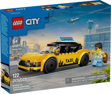 LEGO&reg; City Yellow Taxi - Model Car Kit with 2 Minifigures 60487