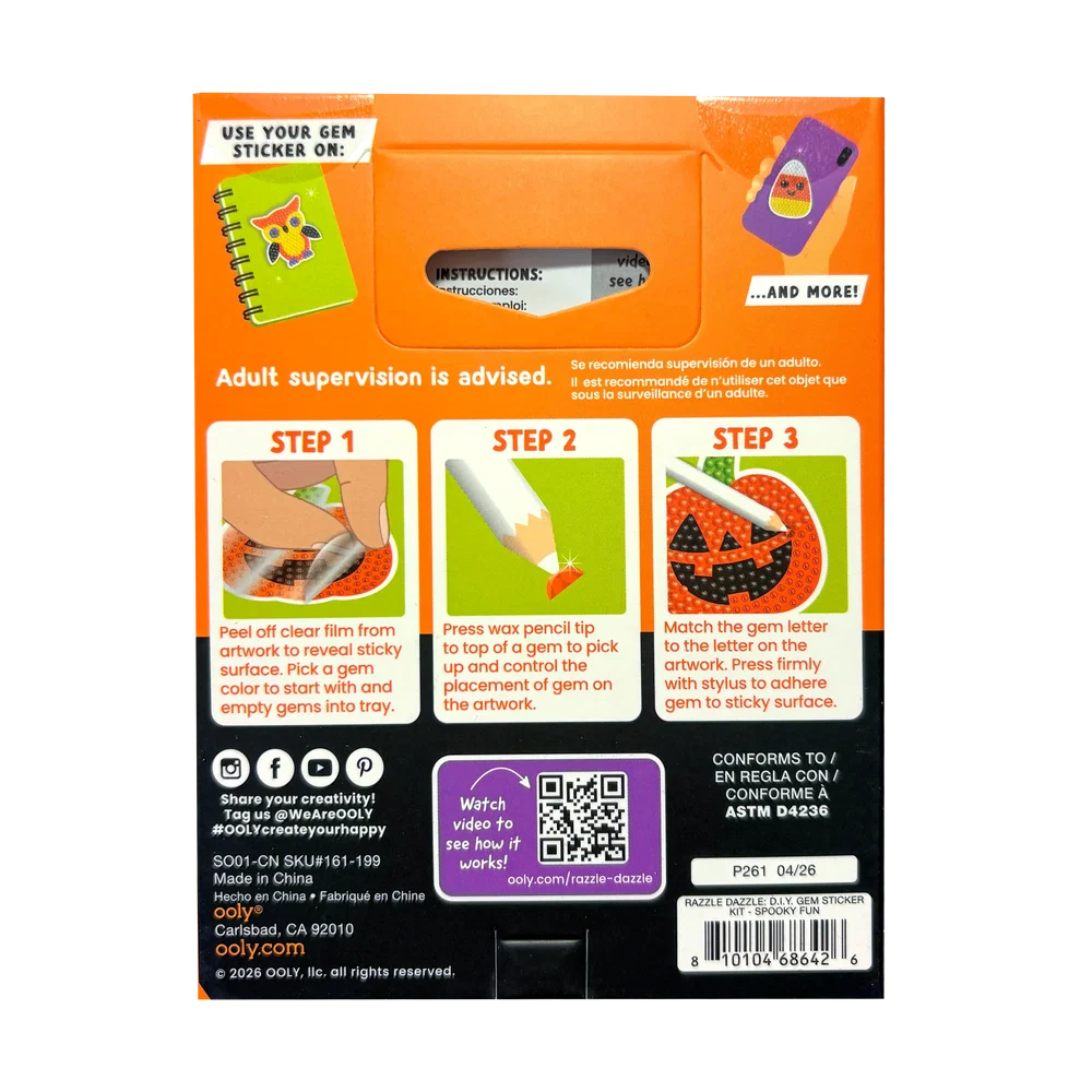 Razzle Dazzle Mini DIY Gem Sticker Kit: Spooky Fun