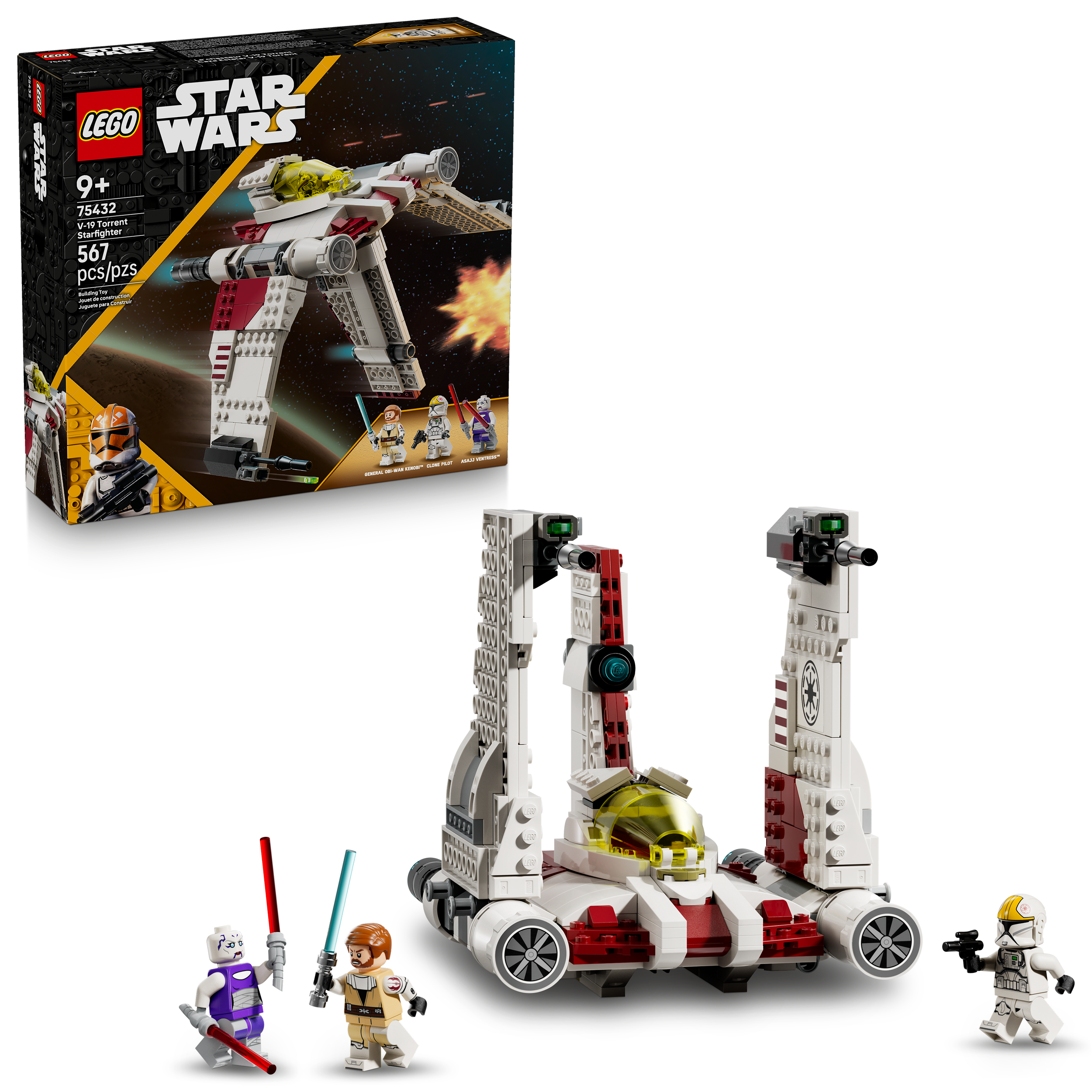 LEGO&reg; Star Wars: The Clone Wars&trade; V-19 Torrent Starfighter Set 75432