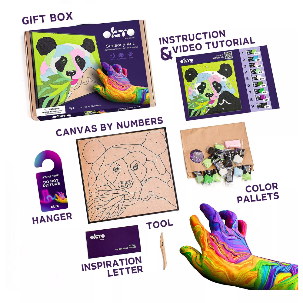 OKTO Sensory Art Clay by Number: Panda