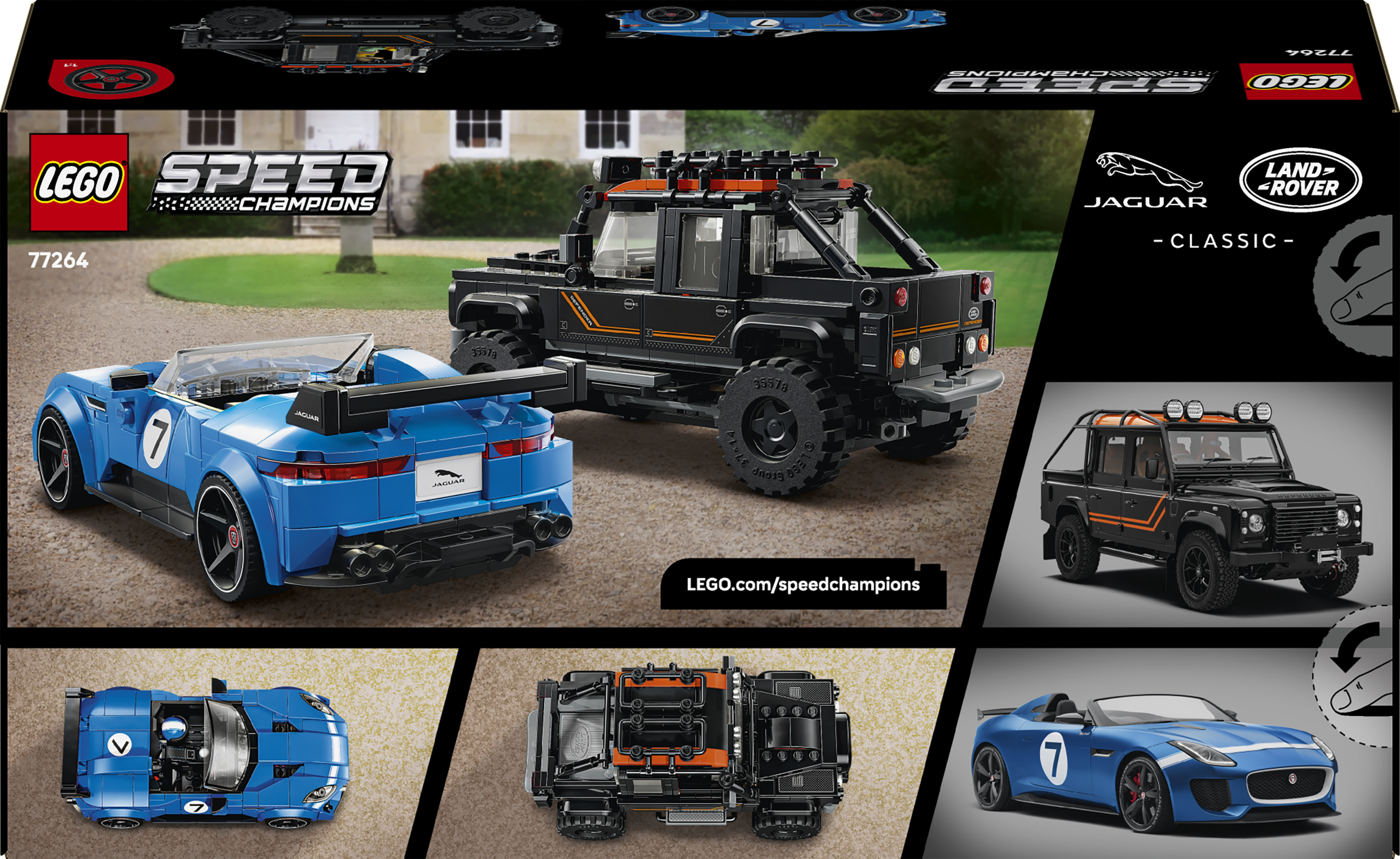 77264LEGO&reg; Speed Champions Jaguar Project 7 &amp; Land Rover Defender