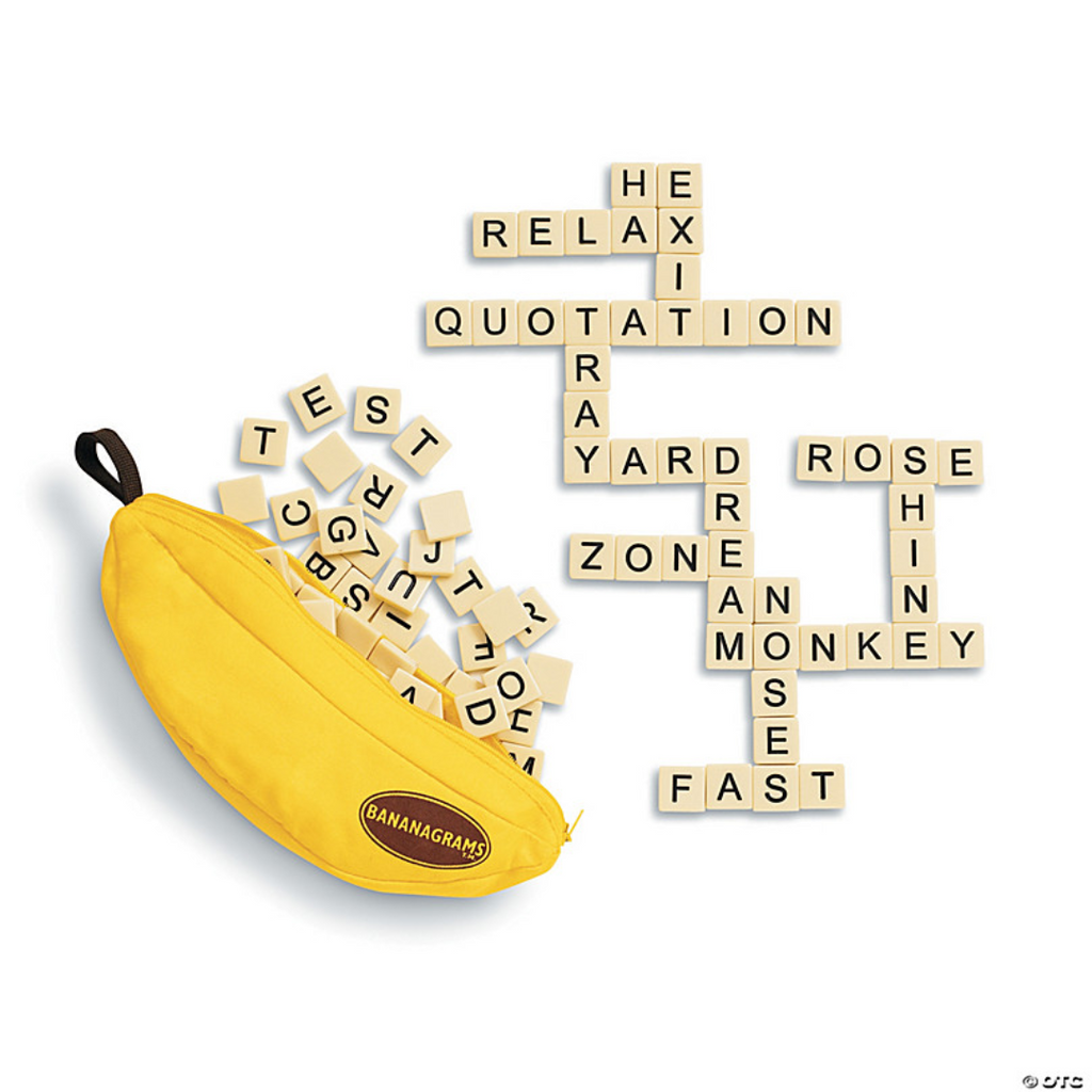 BANANAGRAMS Bananagrams Big Letter Jeu de mots à partir de 7 ans 1 à 8 joueurs 10 minutes de temps de jeu ou plus