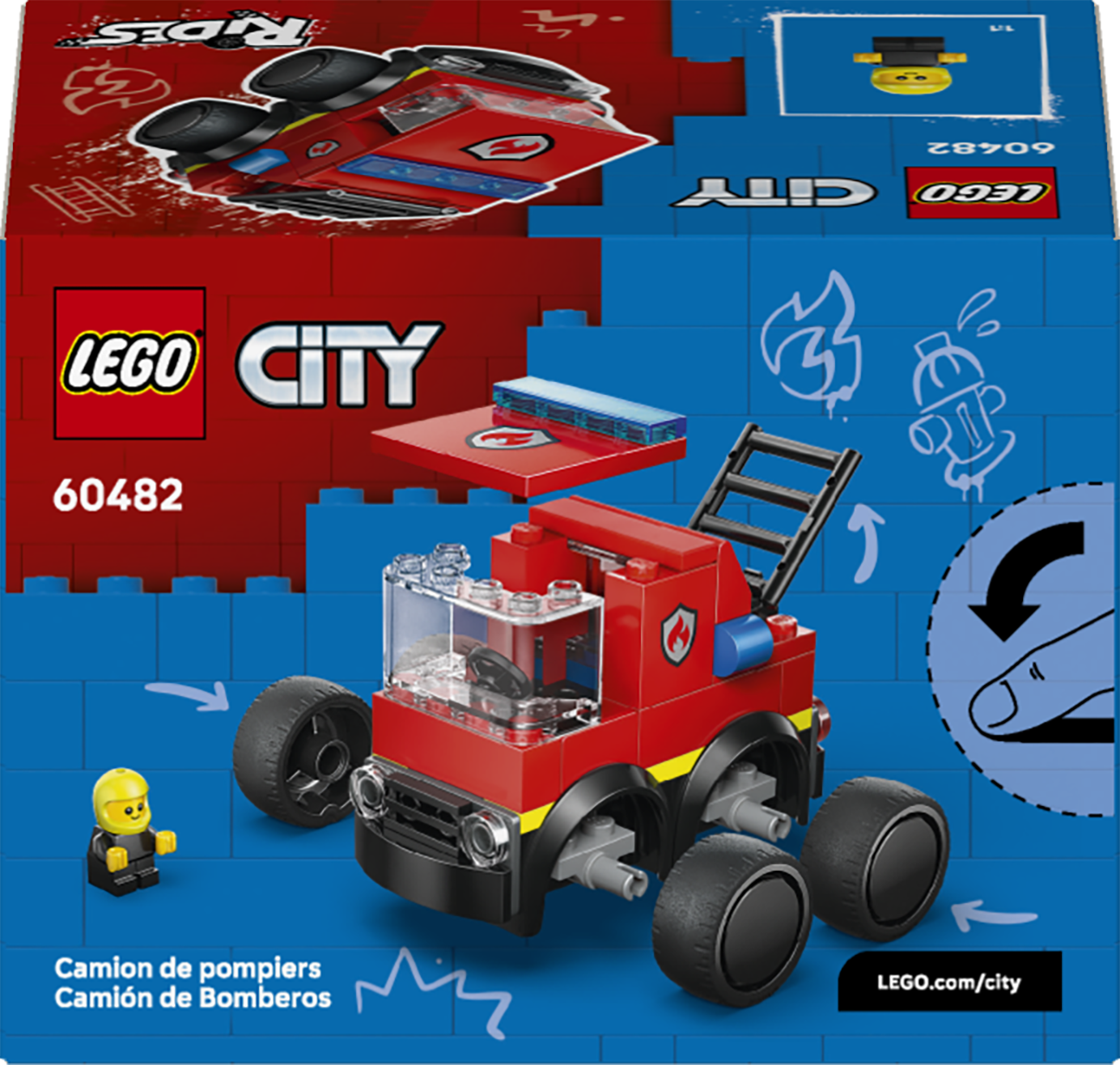 LEGO&reg; City Rides &ndash; Fire Truck Toy Building Set 60482
