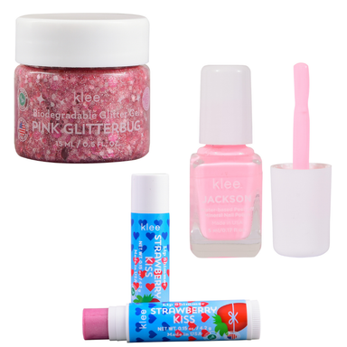 Spinning Pink Makeup Kit with Bioglitter