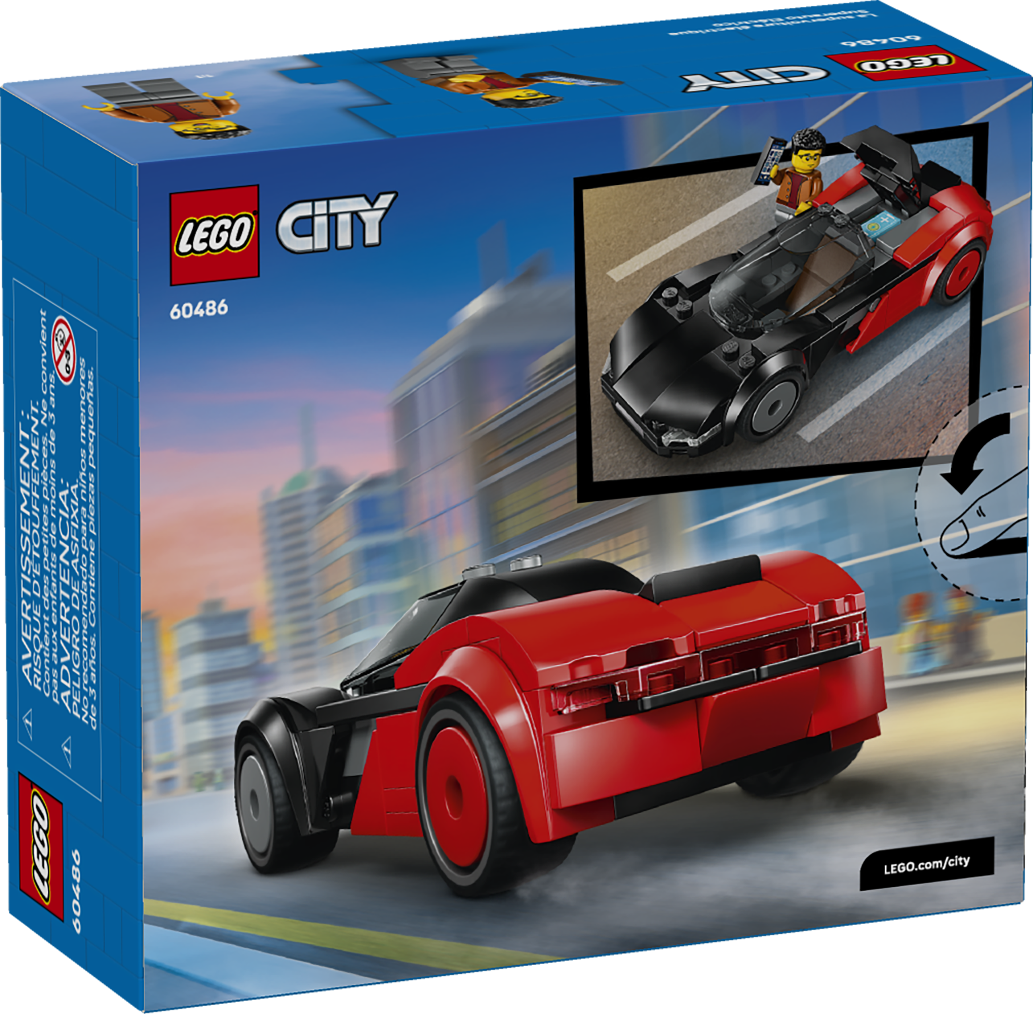 LEGO&reg; City EV Supercar Toy Building Kit and Minifigure 60486