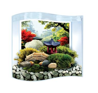 Bonsai Moss &amp; Rock Garden Wave Terrarium