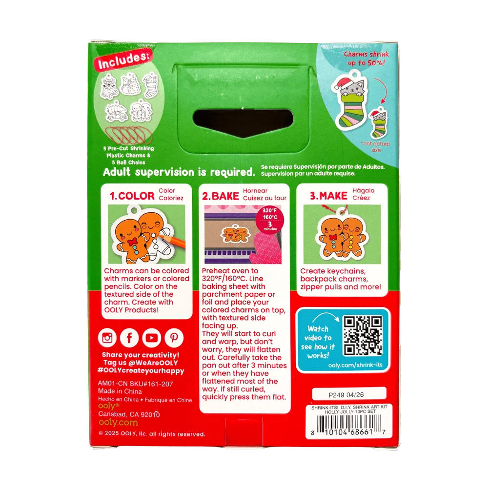 Shrink-Its! Mini DIY Shrink Art Kit: Holly Jolly