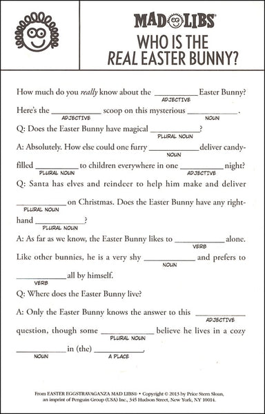 Easter Eggstravaganza Mad Libs