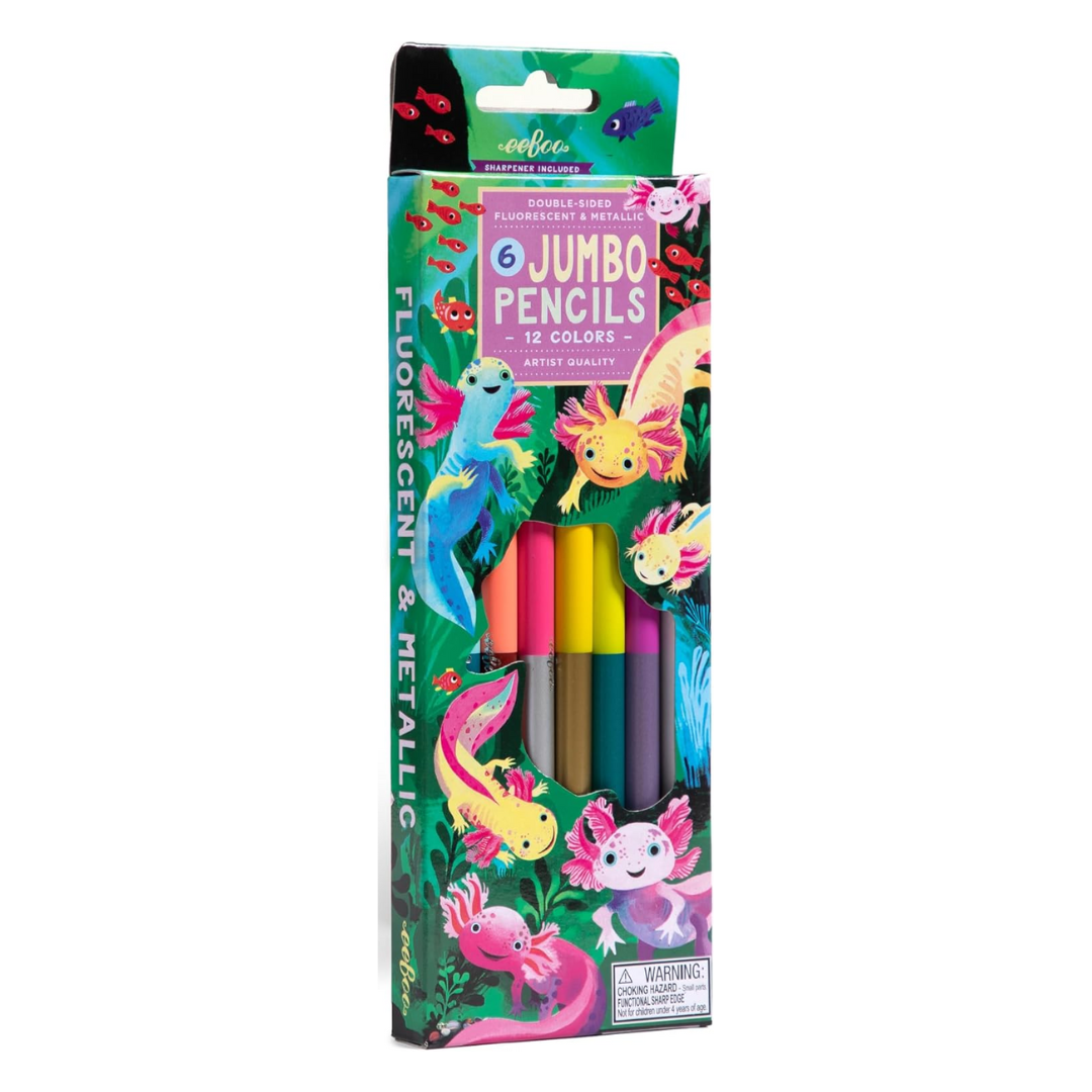Jumbo Pencils 6pk Axolotl