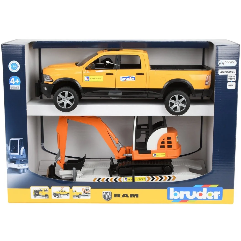 Ram Rental Service Truck with Mini Excavator