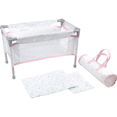 Berenguer Boutique Folding Doll Crib/Playpen with Travel Bag