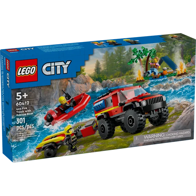 60412 4x4 Fire Truck with Rescue Boat