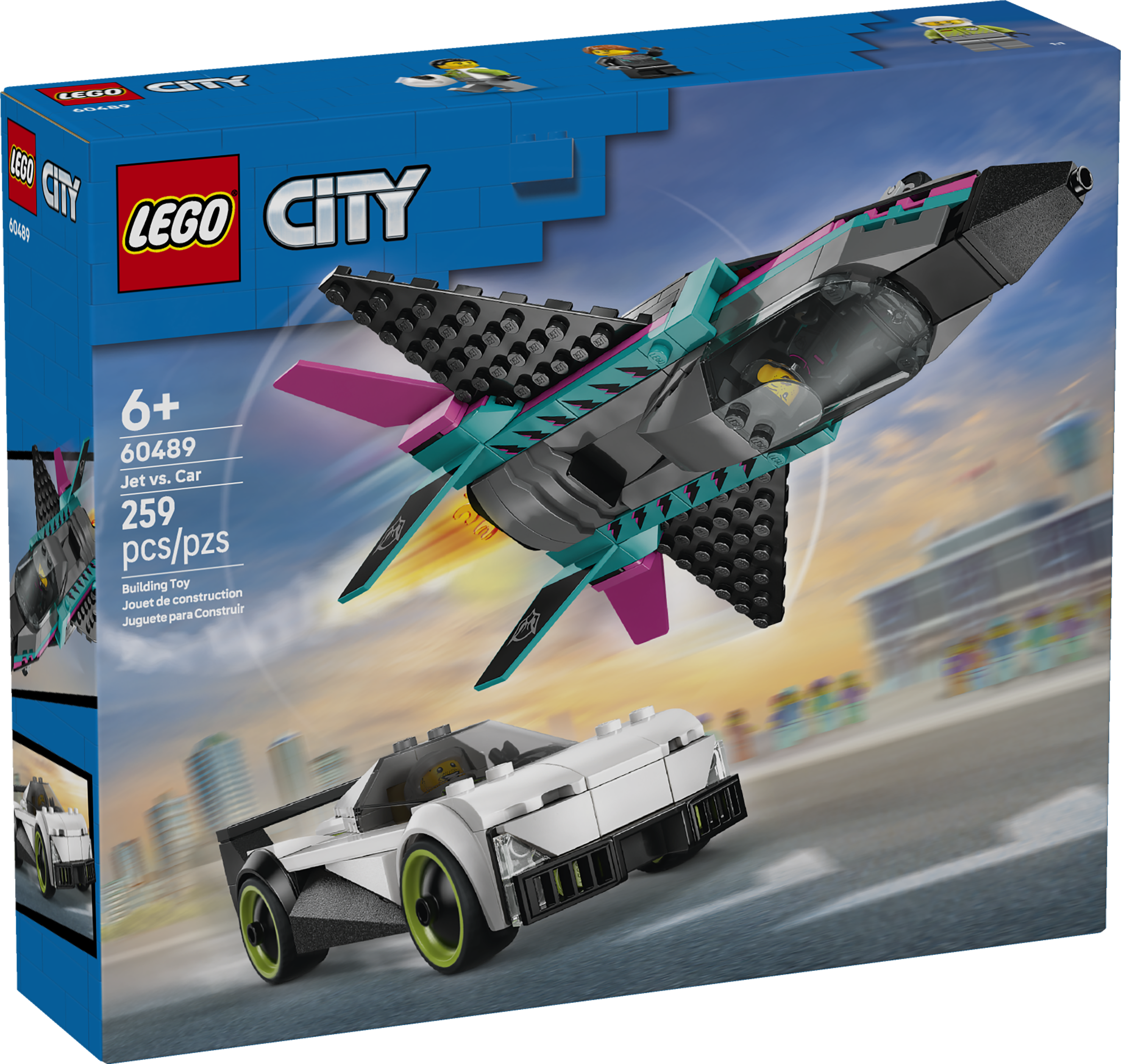 LEGO&reg; City Jet vs. Car &ndash; Toy Cars and Jet Toy Playset - 60489
