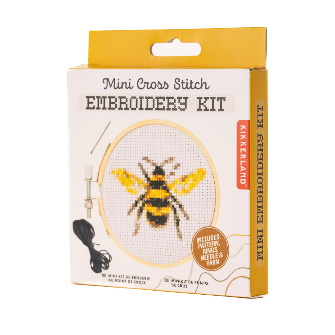 Mini Cross Stitch EmbroideryKit - Bee