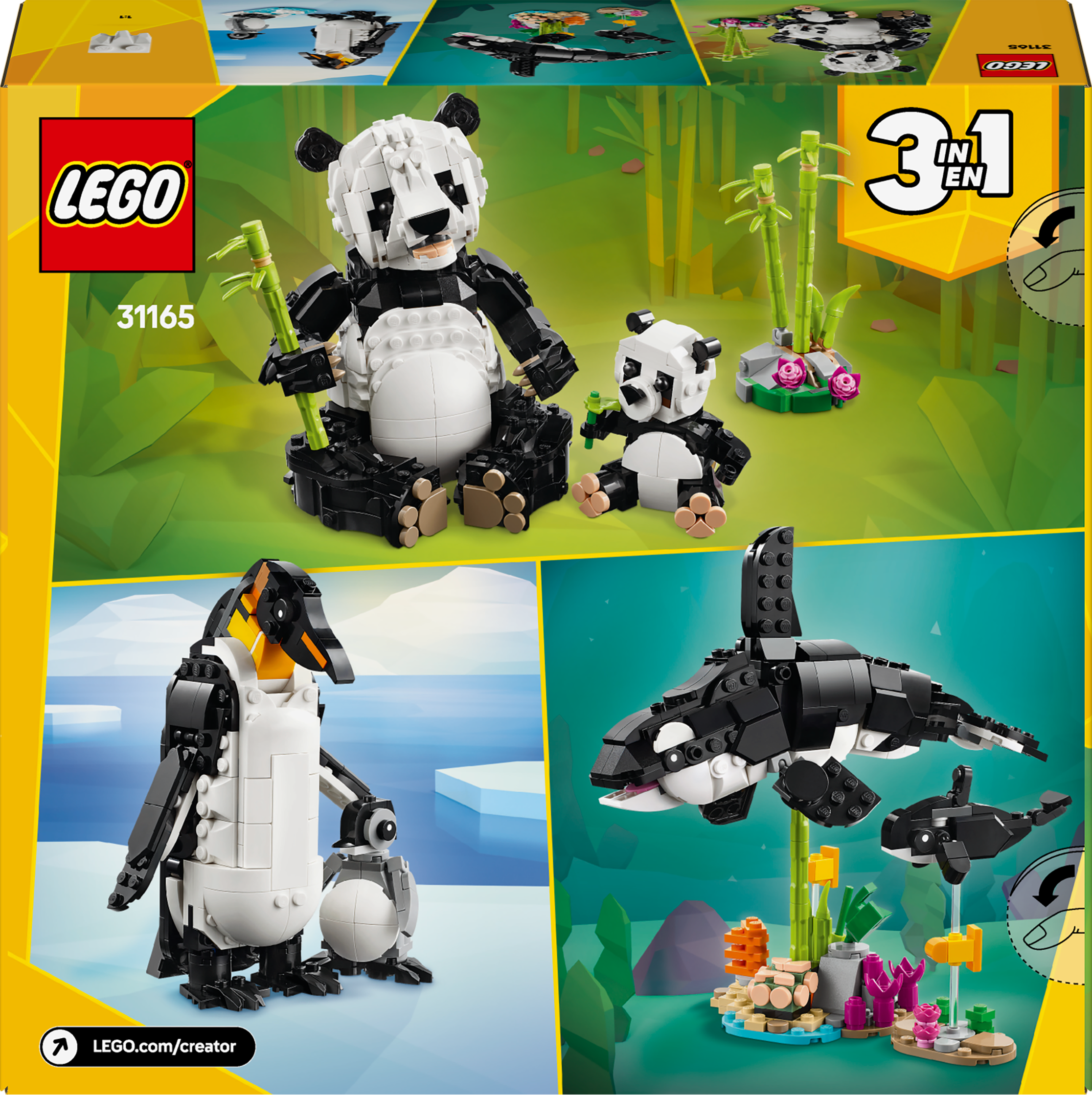 LEGO&reg; Creator 3in1 Wild Animals: Panda Family 31165