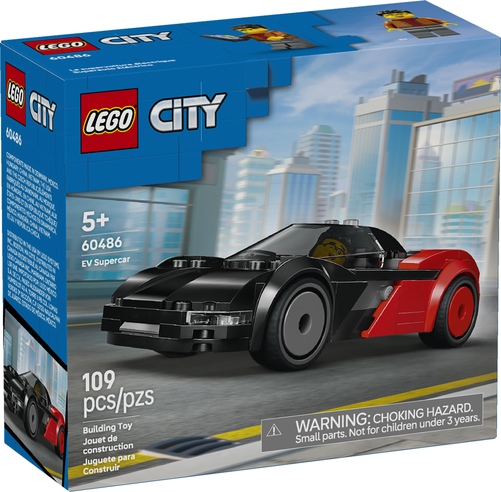 LEGO&reg; City EV Supercar Toy Building Kit and Minifigure 60486