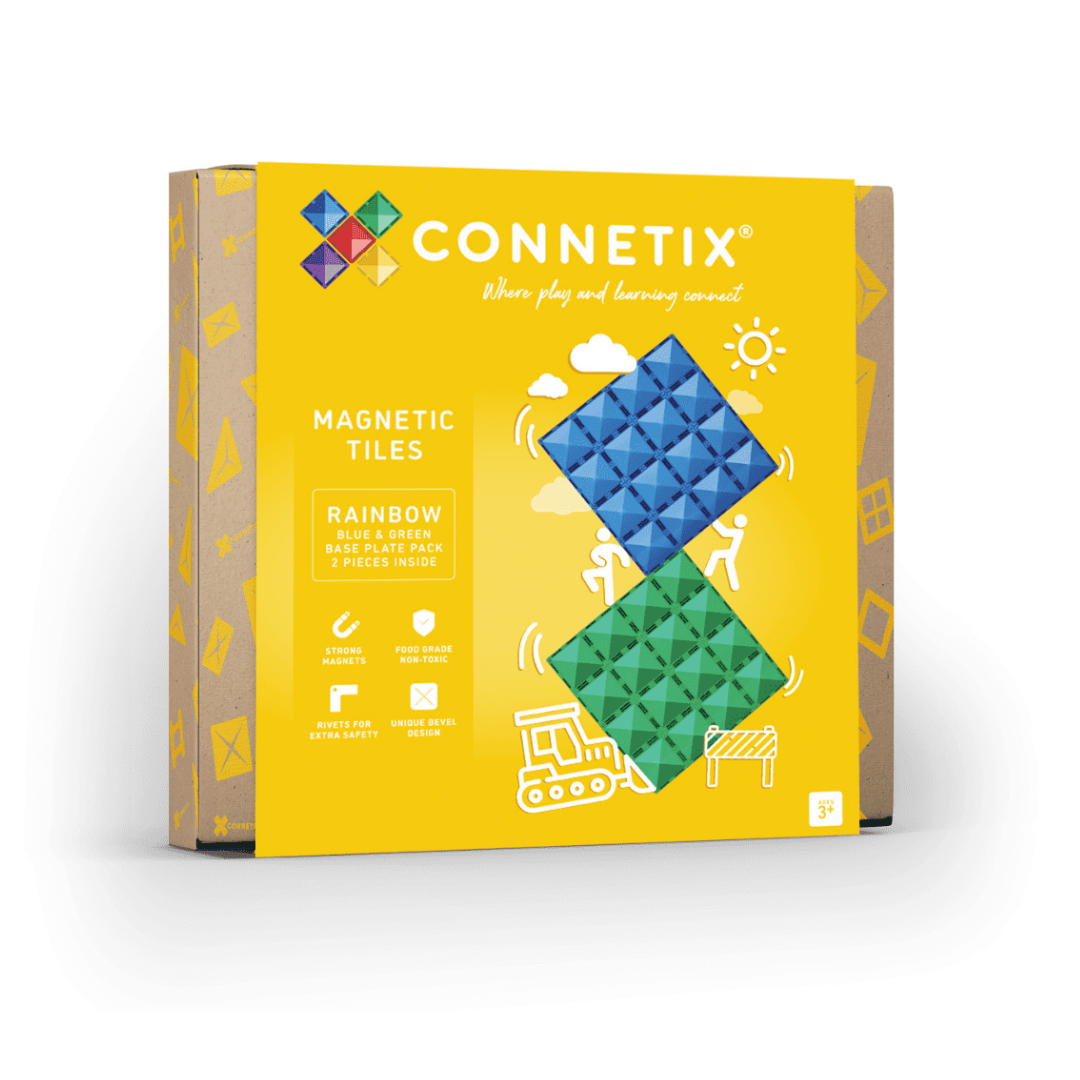 Connetix Rainbow Blue/Green Base Plate 2pk