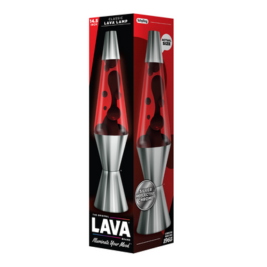 Lava Lamp 14.5in - Chrome, Black, &amp; Red