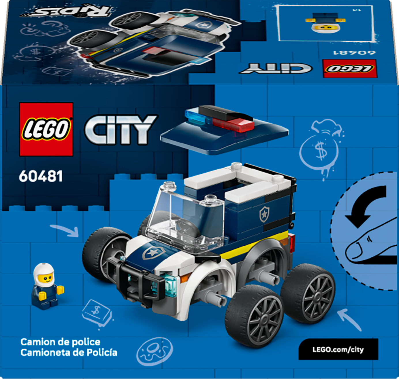 LEGO&reg; City Rides &ndash; Police Truck Toy Building Set 60481