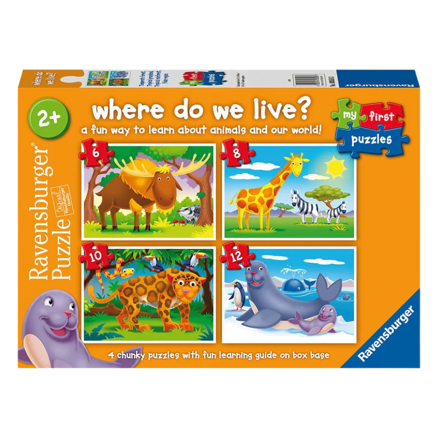 My First Puzzles: Where do We Live 6, 8, 10, 12 pc