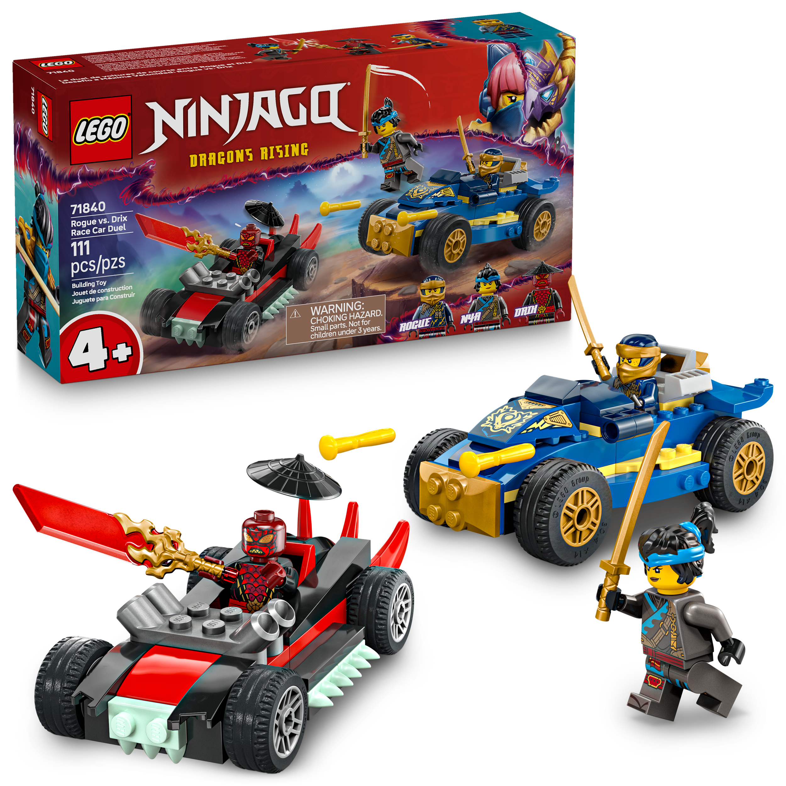 LEGO NINJAGO Rogue vs. Drix Race Car Duel 71840