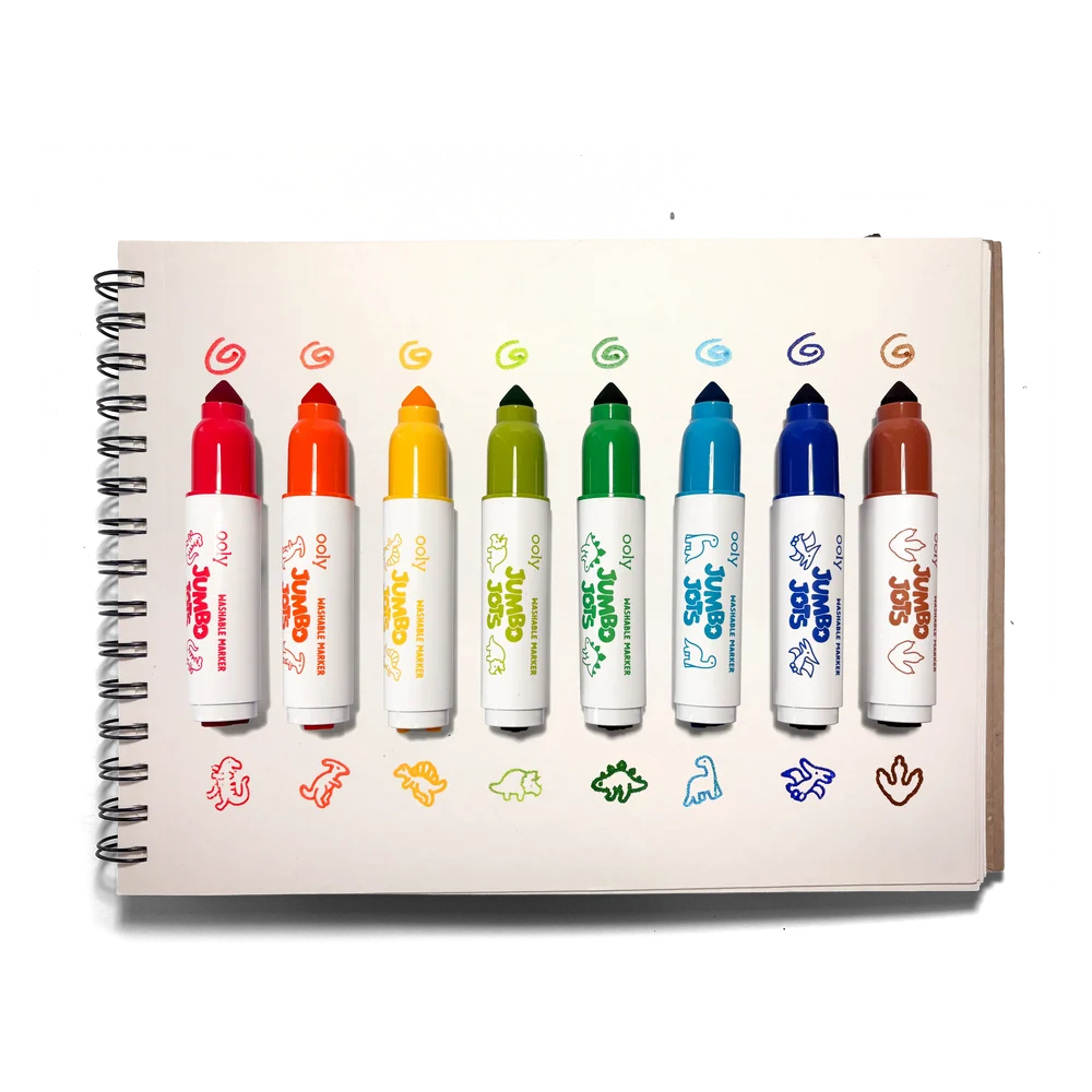 Jumbo Jots 8 Dual Tip Dinosaur Markers