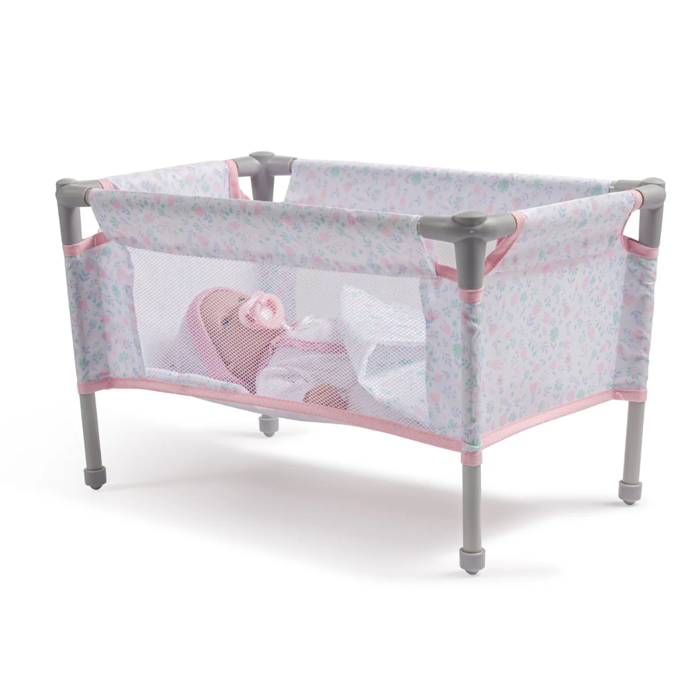 Berenguer Boutique Folding Doll Crib/Playpen with Travel Bag