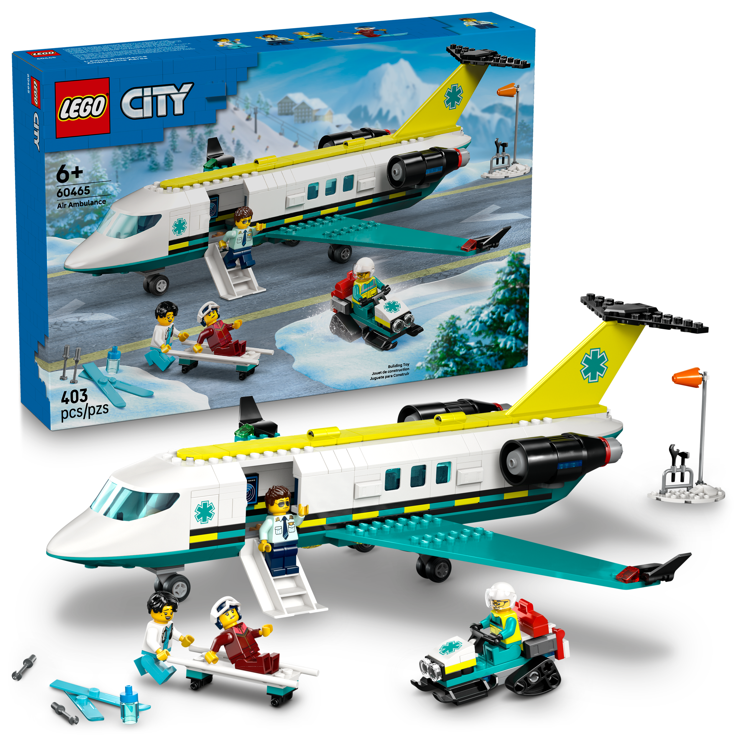 LEGO&reg; City Emergency Air Ambulance Plane, Airplane Toy Building Set 60465