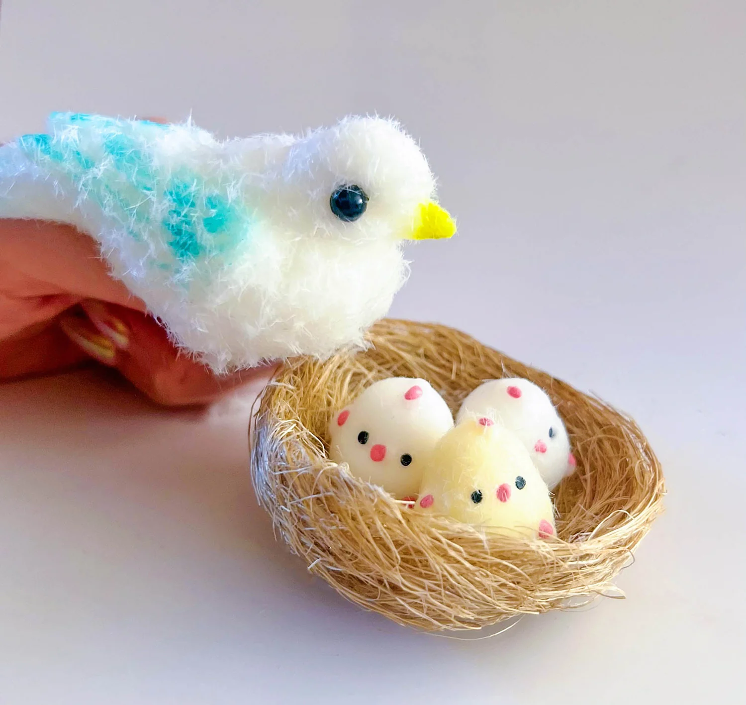 Fuzzy Friends Bird with Babies