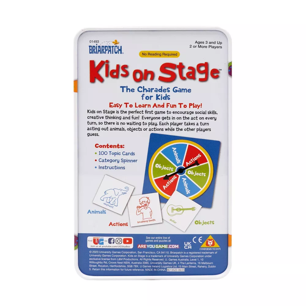 Kids on Stage Charades Game for Kids Travel Tin