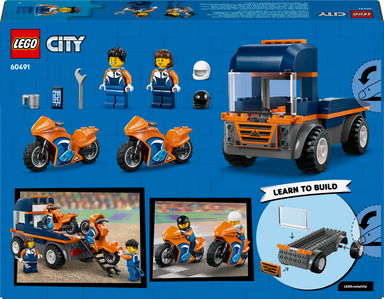 LEGO&reg; City Motorcycle Transporter Toy and 2 Minifigures 60491