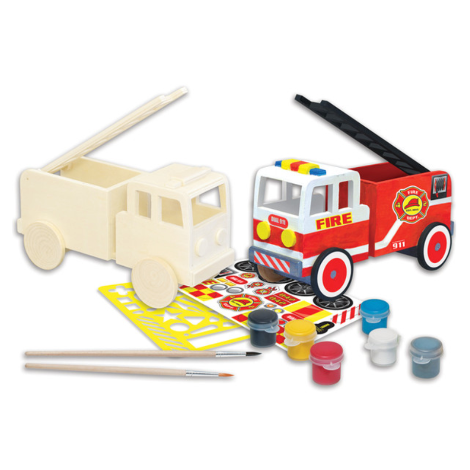 Classic Wood Paint Kit - Fire Truck