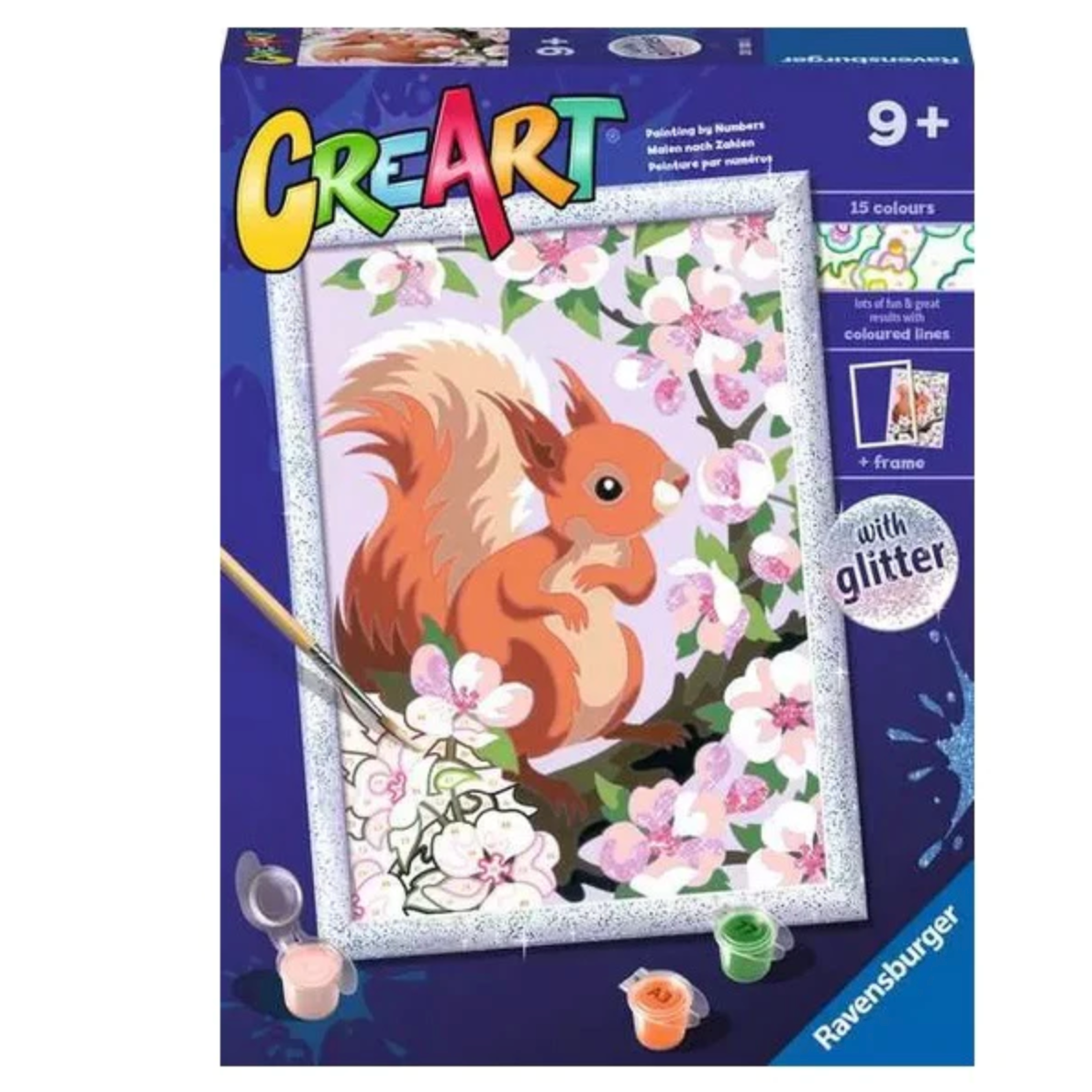Paint By Number: Spring Squirrel with Glitter — Snapdoodle Toys & Games