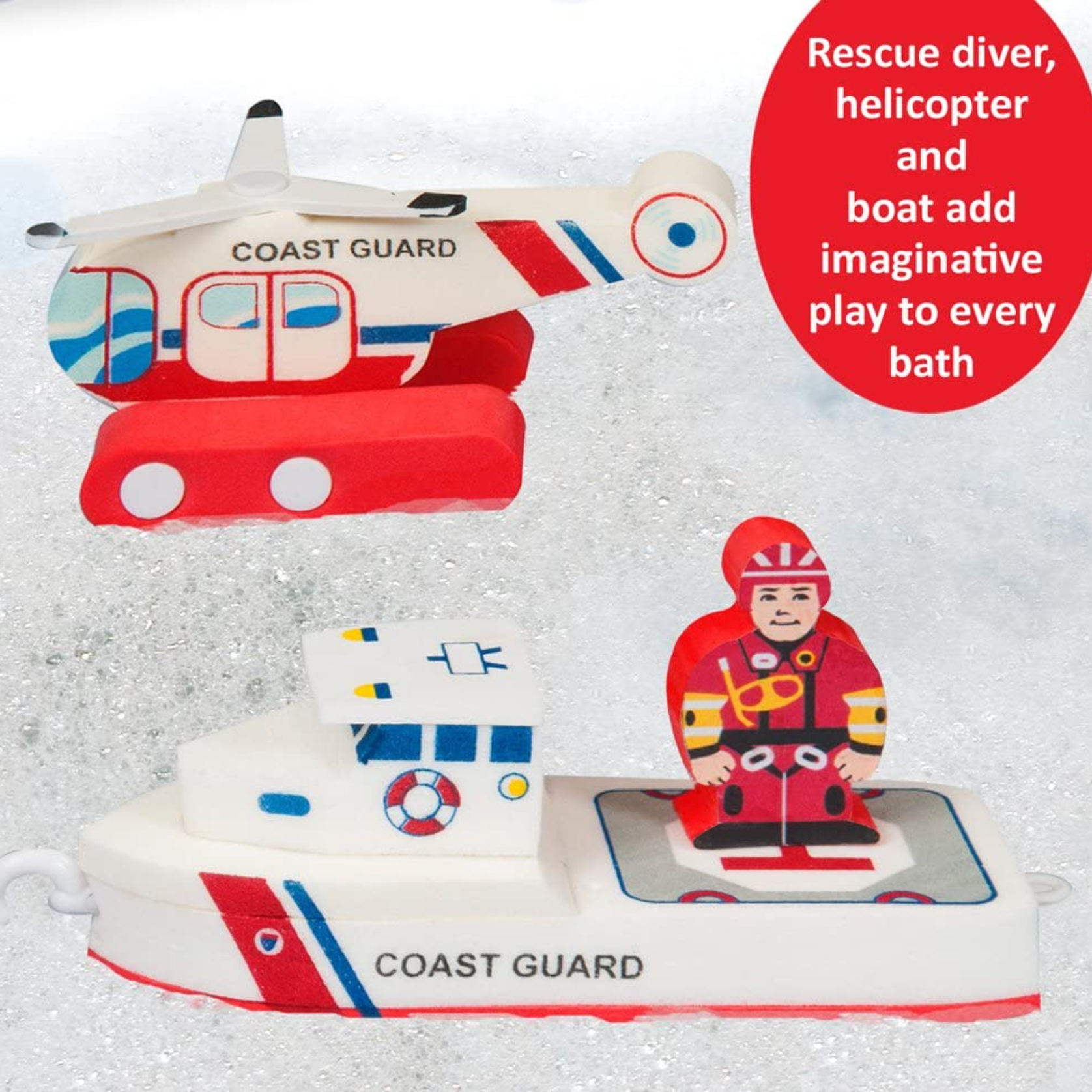 BathBlocks Coast Guard Boat &amp; Helicopter