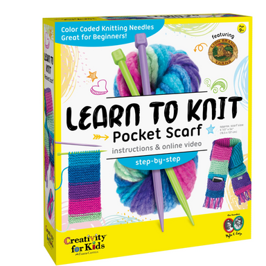 Learn to Knit - Step by Step Pocket Scarf