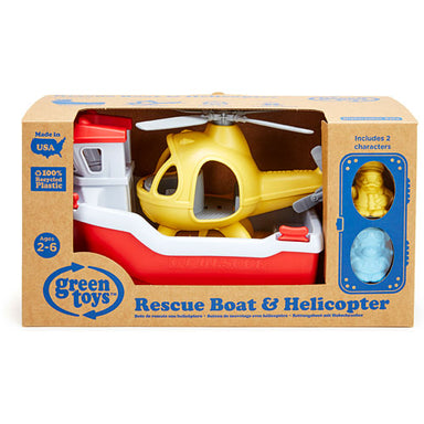 Green Toys Rescue Boat &amp; Helicopter