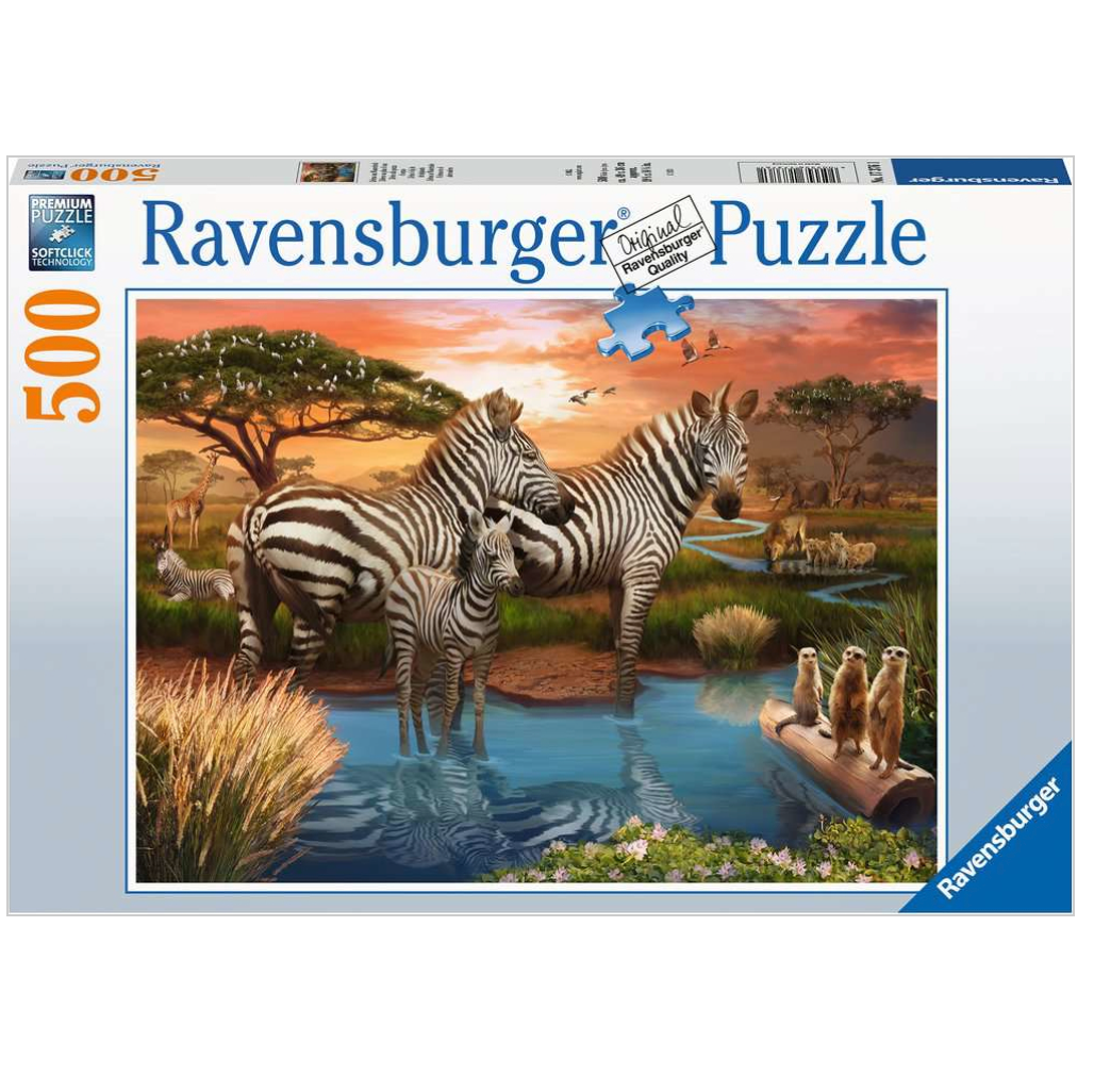 17376 Zebras at the Waterhole 500pc Puzzle