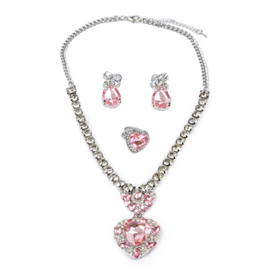 The Marilyn 4pc Jewelry Set - Pink/Silver
